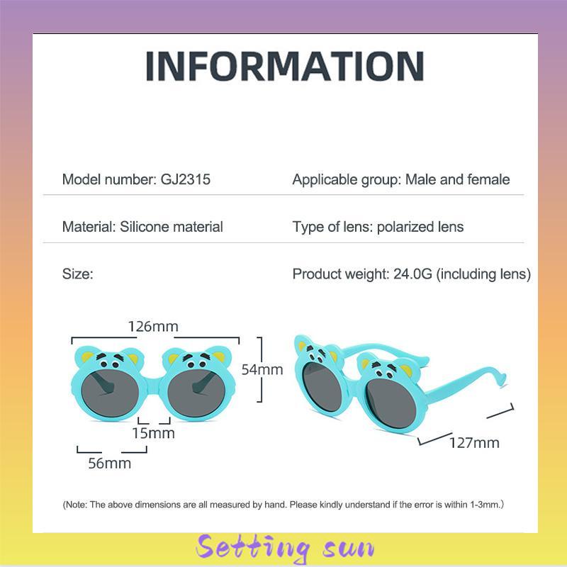 COD✨Kacamata Hitam Lucu Beruang Silikon Terpolarisasi Lembut Tren Naungan Matahari Fashion Nyaman Tanpa Mencubit Wajah TN