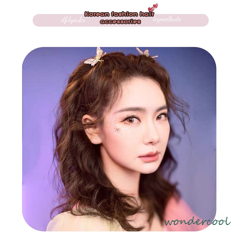 Jepit Rambut Aksesoris Rambut Gaya Kuno Capung Rumbai Langkah Goyang Bergerak Sayap Duckbill Klip Kupu-Kupu-Won