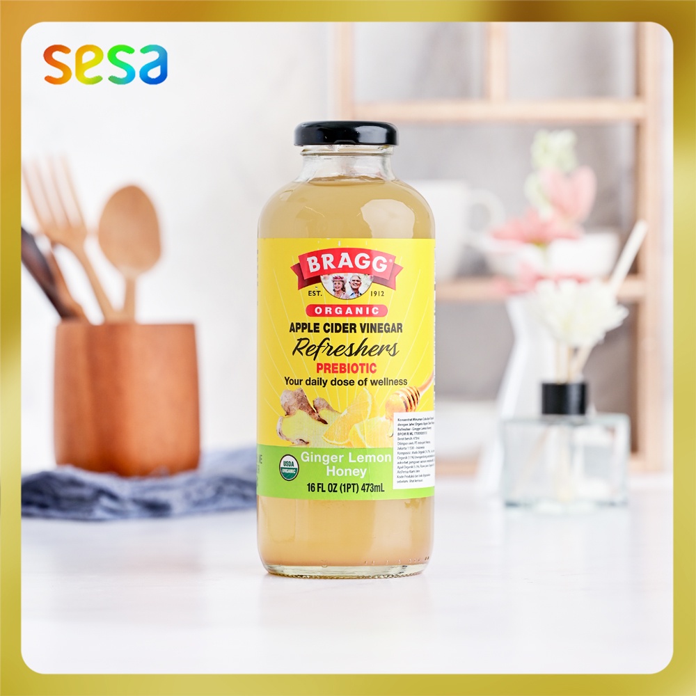 

BRAGG Organic ACV Refreshers Ginger Lemon Honey 473ml - Cuka Apel Organik Kesehatan