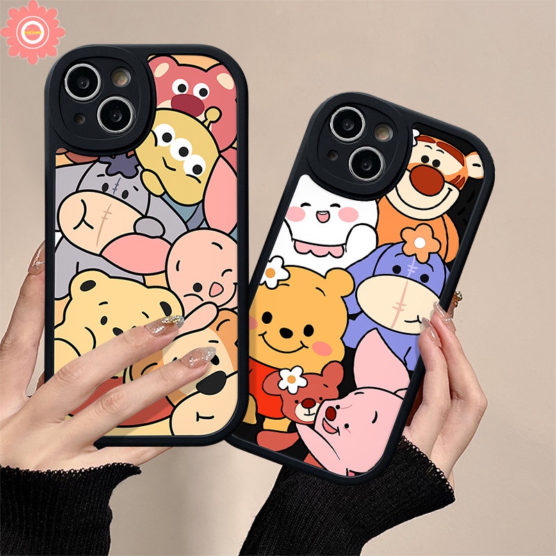 IPHONE Casing Ponsel Kompatibel Untuk Iphone11 13 12 14 Pro Max 7Plus 8Plus XR X7 8 6 6s Plus XS Max SE 2020lucu Winnie the Pooh Tigger Piglet Manyo Lembut Tpu Silicon Back Cover