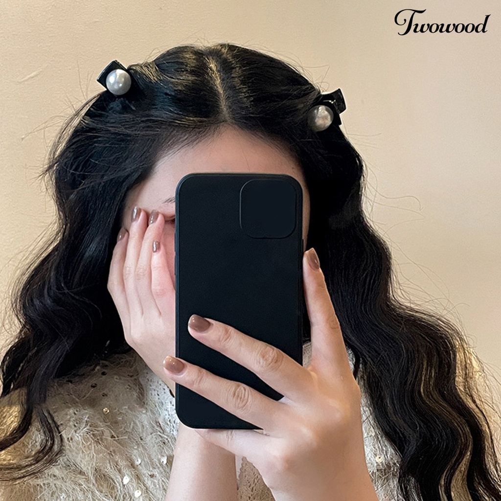 Twowood 1/2Pcs Wanita Klip Rambut Mutiara Imitasi Dekorasi Vintage Dengan Gigi Hiasan Rambut Warna Kontras Temperamen Pegangan Rambut Aksesori Rambut