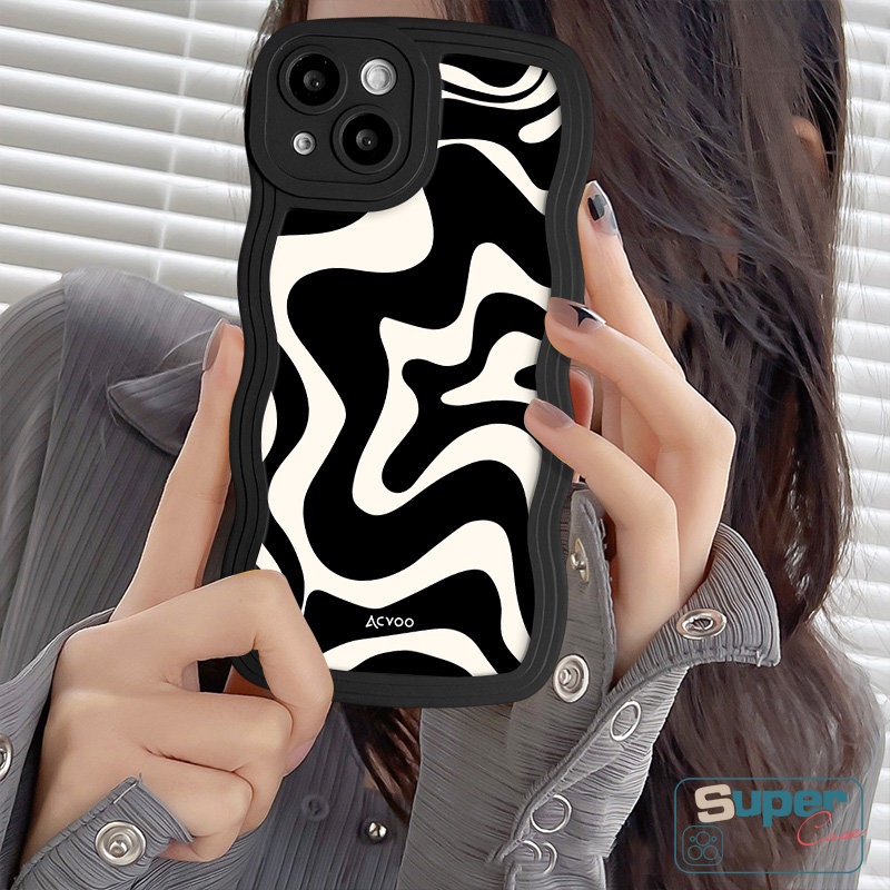 Case Motif Zebra Simple Untuk Realme C35 C33 C15 C55 C30 C11 C25Y C12 C21Y C17 C20A C25 C25s C3 C20 C1 C2 8i 6i 8 5i 9i 8Pro 7 10 7i 5s 5 9 Pro+ Graffiti Tepi Bergelombang Lembut Case Huruf