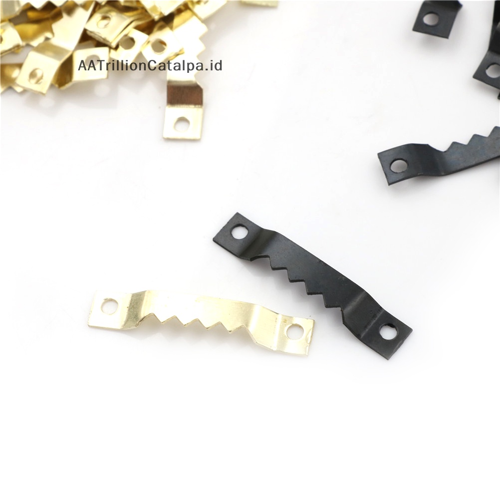 Aatrillioncatalpa 100pcs Sawtooth Gantung Gambar Foto oil Pager Mirror Frame Gantungan Hook ID