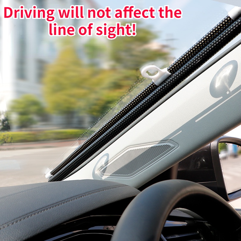 Universal Car Automatic Roller Blind Sunshade Car Tirai Peredam Panas Mobil Front Gear Automatic Retractable Sunshade Kerai