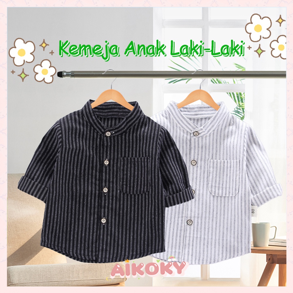 Aikoky 0-4 Tahun Kemeja Anak Laki-laki Lengan Panjang / Baju Anak Laki Laki