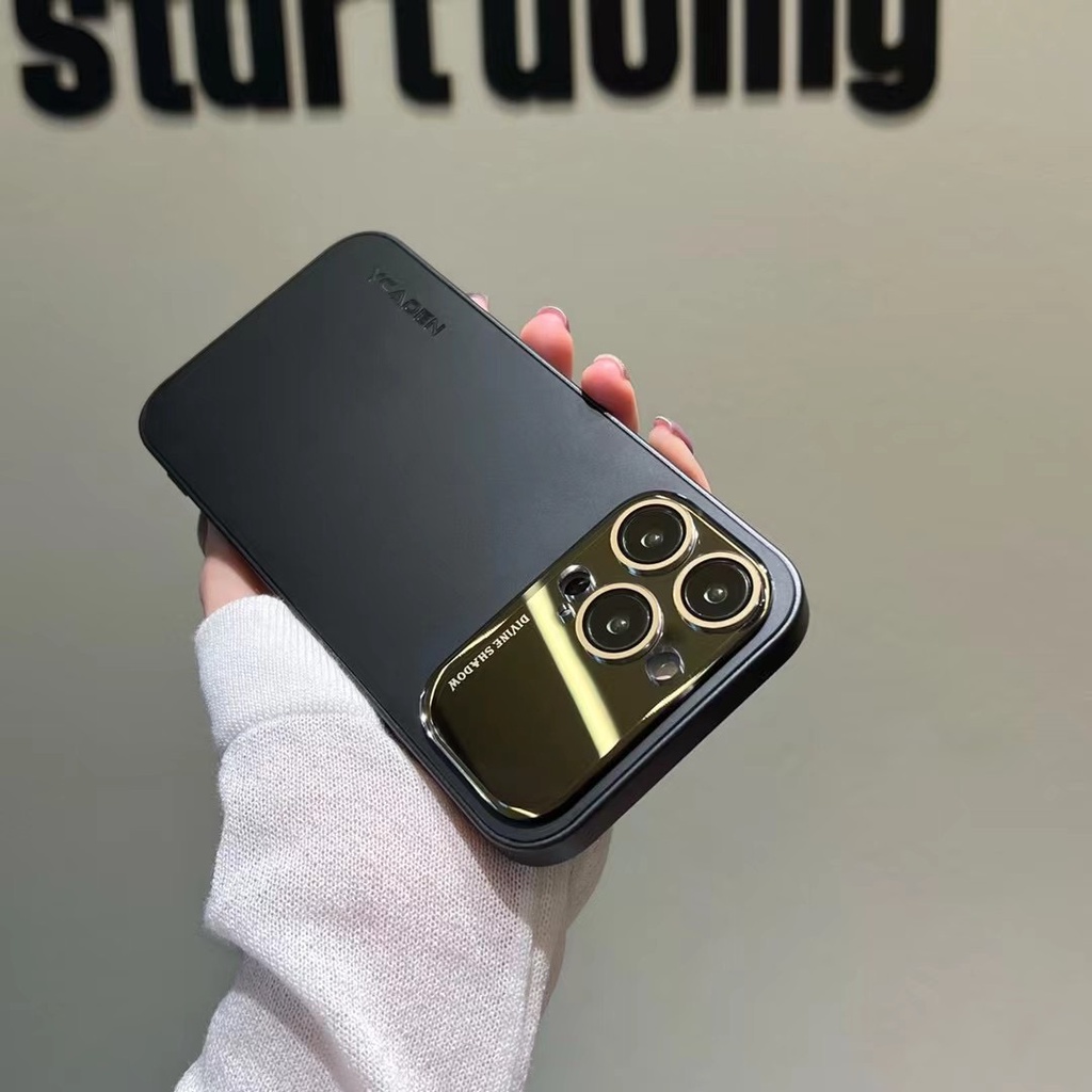 【with label】NEW YCADEN external goggles are suitable Phone case for iPhone 14 13 12 11 Pro Max phone case iPhone 13 AG frosted anti fall integrated dust net phone case