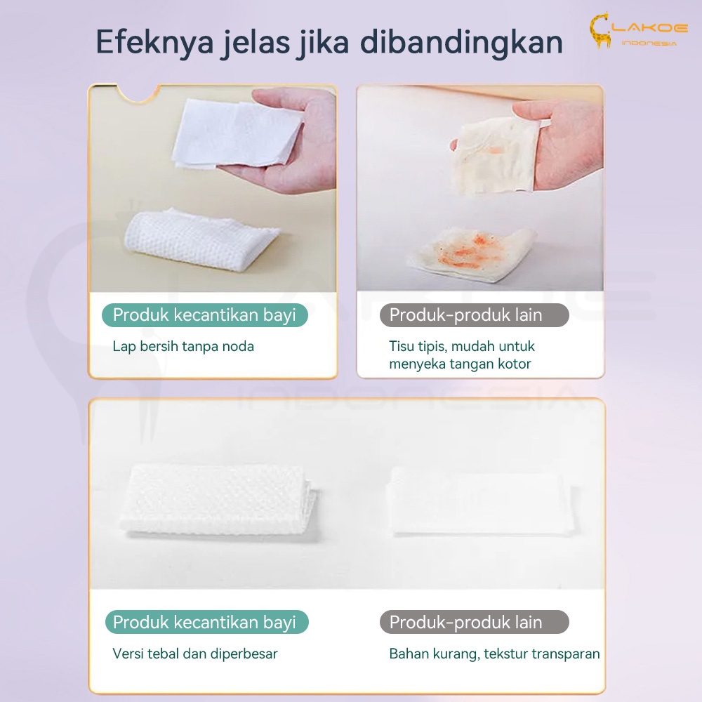 Lakoe 8pcs/set Tissue Basah Mini/ Tissue Basah Travel/Tisu Travel/Wet wipes mini