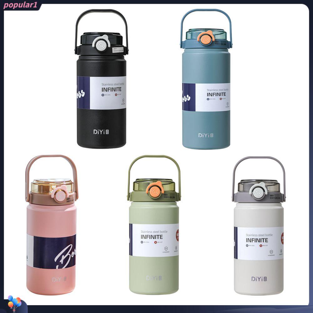 Populer 1000ml Thermal Mug Portable Stainless Steel Olahraga Kebugaran Cangkir Sedotan