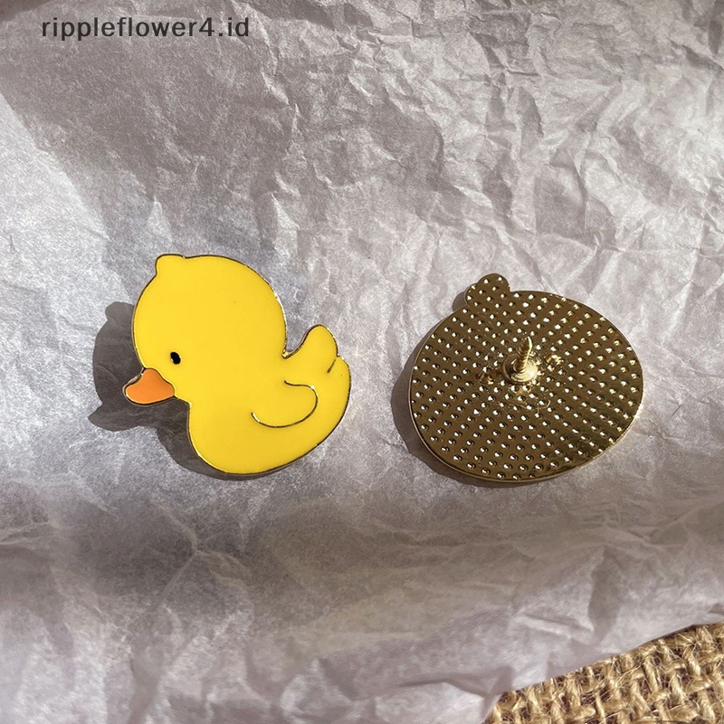 {rippleflower4.id} Bros Lucu Kartun Bebek Kecil Kuning Aksesoris Baju Pin Lencana~