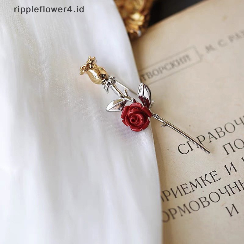 {rippleflower4.id} Bros Bunga Mawar Merah Untuk Wanita Elegan Tulip Flower Bouquet Lapel Pins~