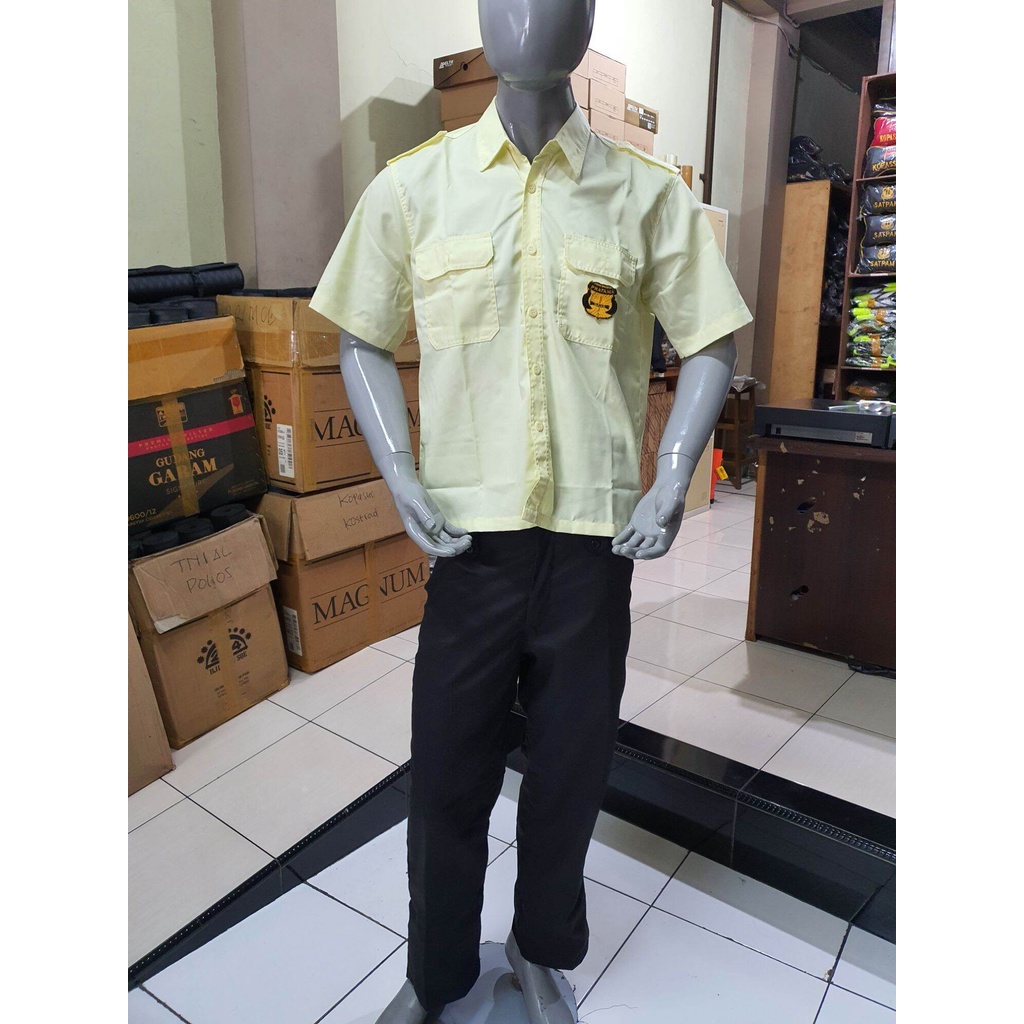 Seragam PDH Satpam Krem American DRILL | Seragam PDH Satpam terbaru DRILL 2023