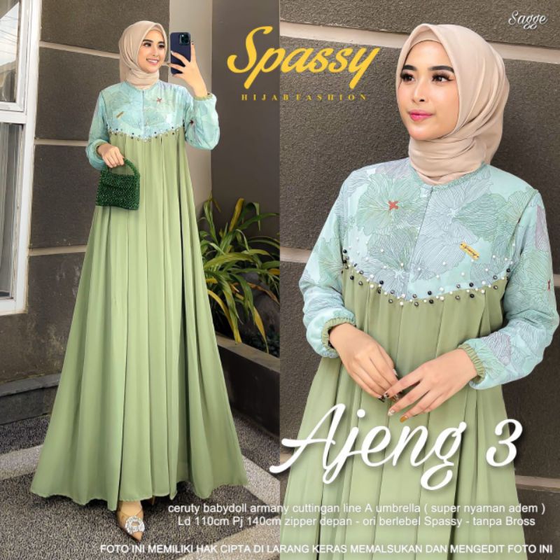 AJENG DRESS ORI SPASSY | Ceruty Bordir Armani