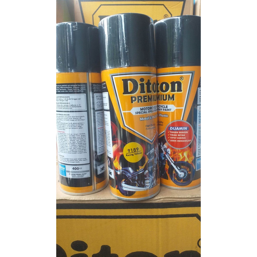 Pilok Diton Premium Racing yellow 9189 400cc pilox kuning diton premium racing yellow y9189 400cc tahan bensin cat semprot diton premium