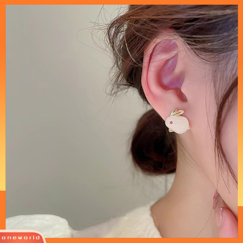 [WOD] 1pasang Anting Tusuk Wanita Realistis Tidak Alergi Mutiara Imitasi Bunny Drop Earrings Untuk Pacaran