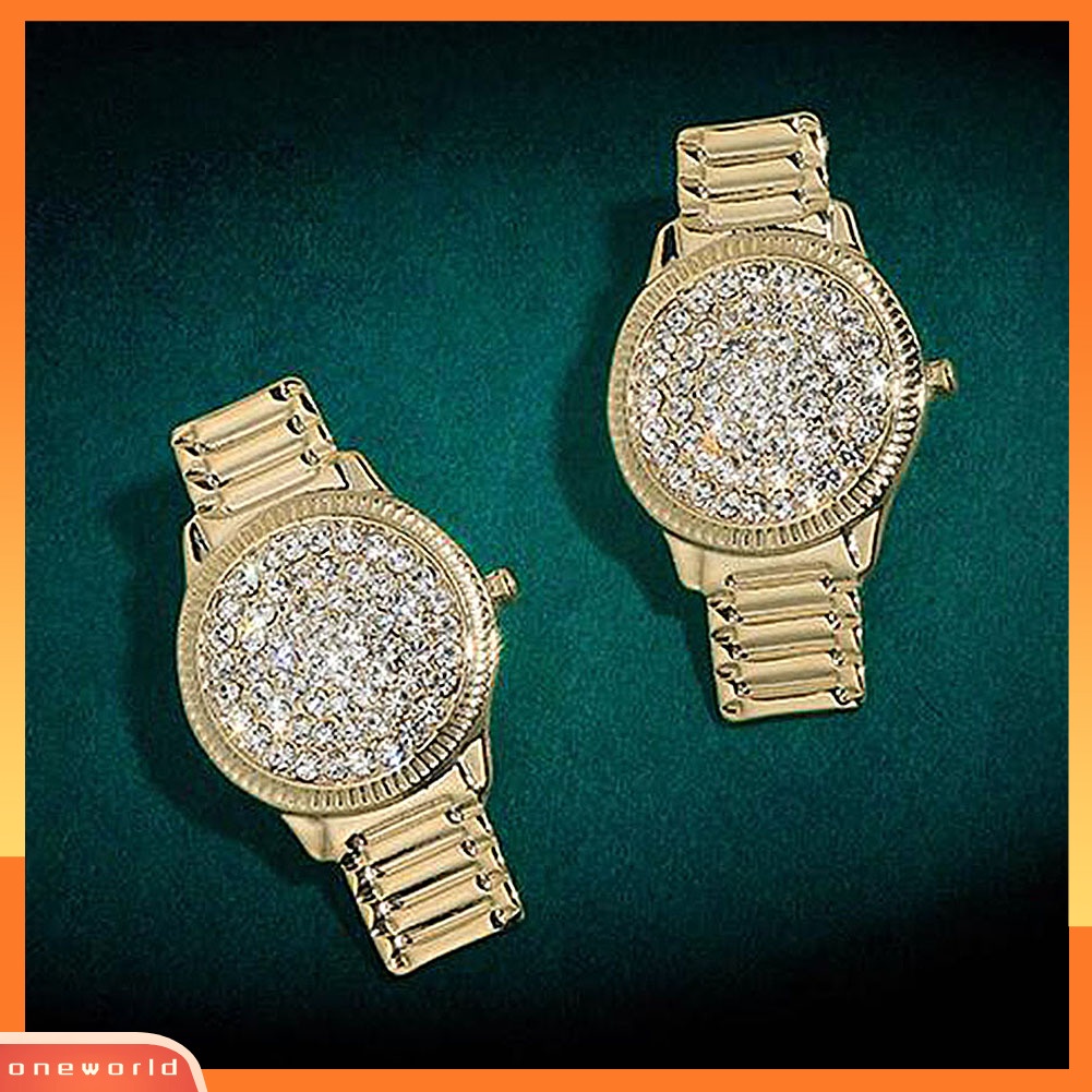 [WOD] Jam Tangan Berlian Imitasi Wanita Bentuk Oval Geometris Menjuntai Ear Drop Earrings Jewelry