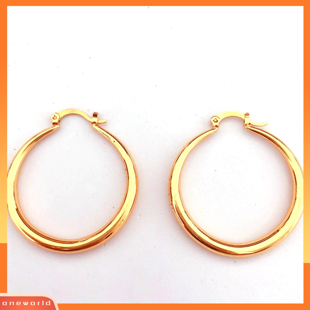 [WOD] Wanita Fashion Besar Halus Lingkaran Hoop Anting Statement Piercing Perhiasan Hadiah