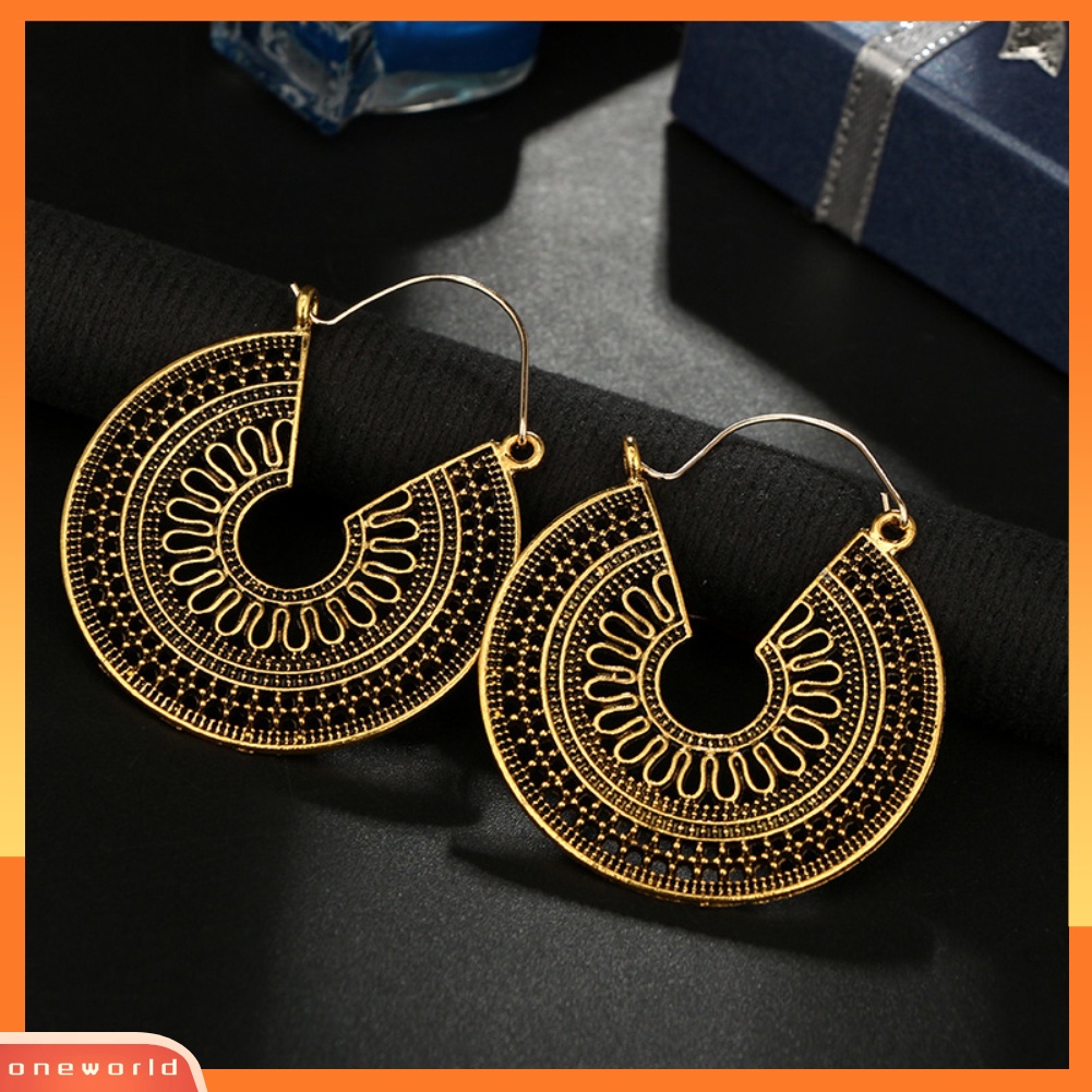 [WOD] Wanita Bentuk C Berongga Hoop Anting Vintage Pesta Club Pub Cocktail Perhiasan Hadiah