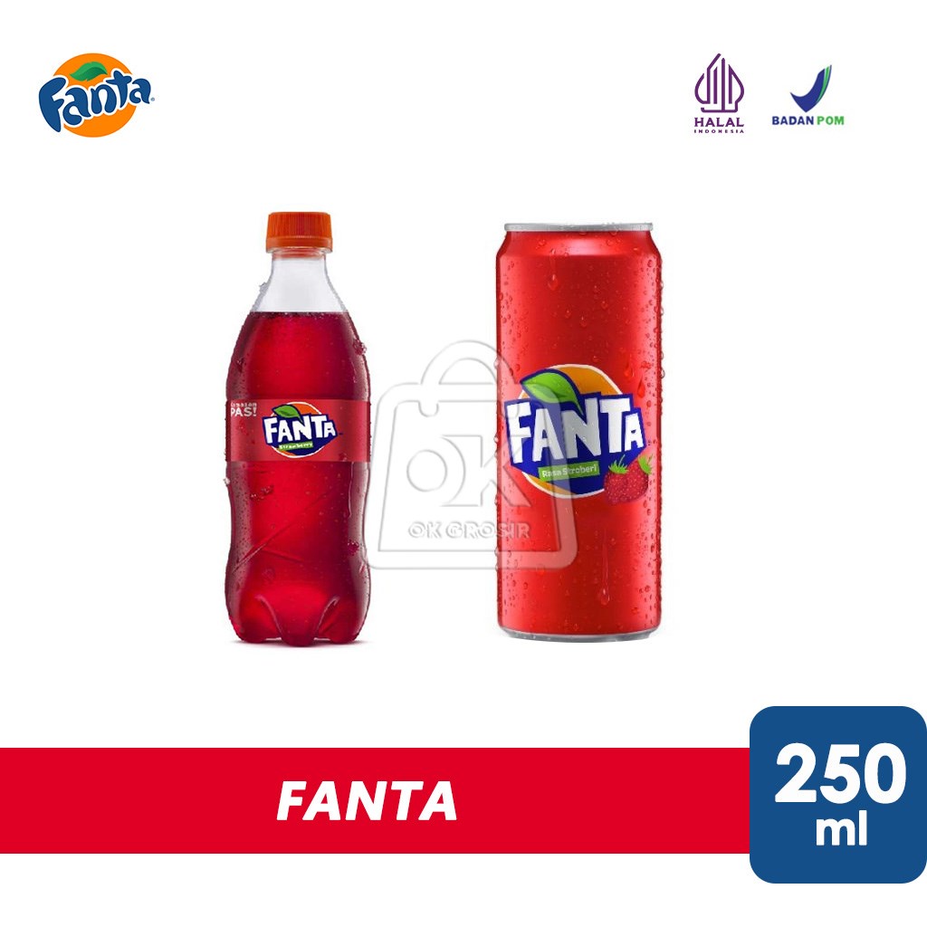 

Fanta Strawberry Minuman Soda Rasa Stroberi (250 ml)