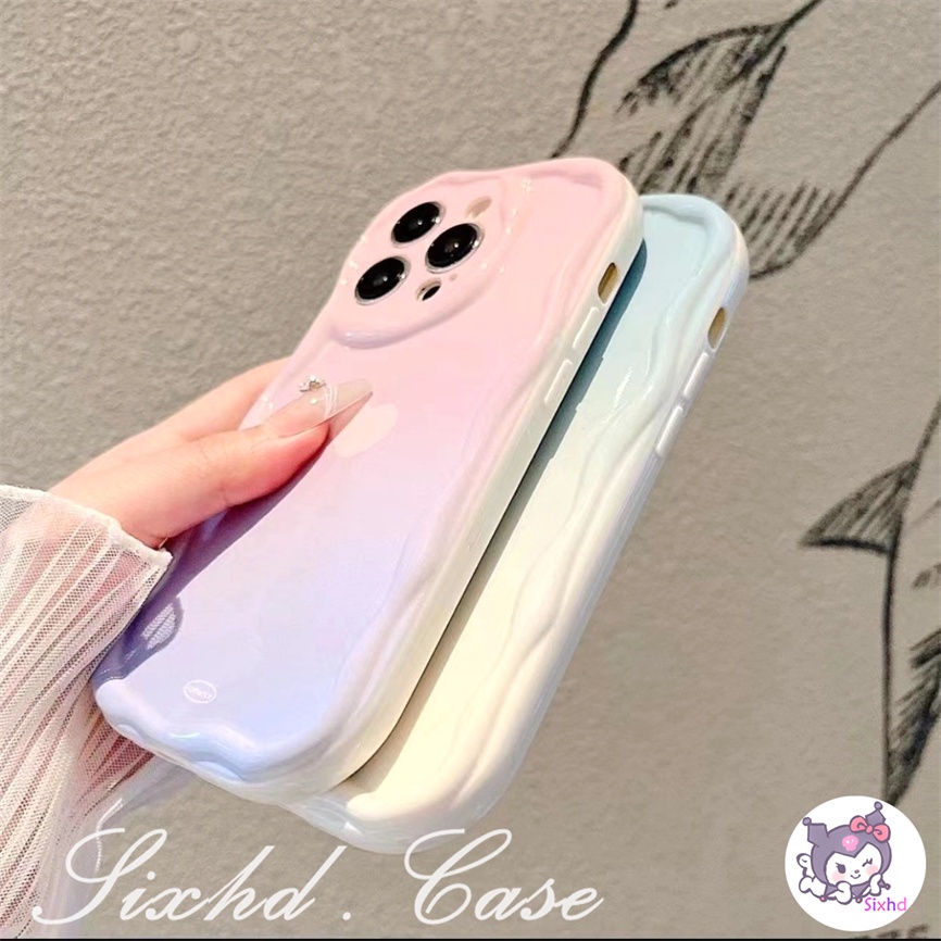 IPHONE Kompatibel Untuk Iphone14 13 12 11 Pro Max SE2020 X Xr Xs Max8 7 6 6s Plus Ins Pasangan Cinta Sederhana 3D Tepi Melengkung Gelombang Glossy Shockproof Phone Case Soft Cover