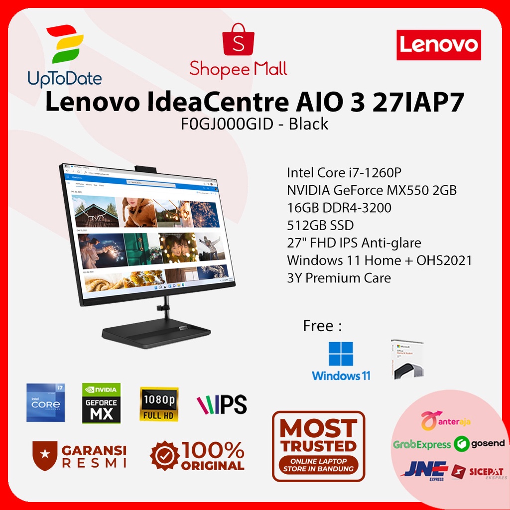 Lenovo IdeaCentre AIO 3 27IAP7 0GID Core i7-1260P 16GB 512GB MX550 W11