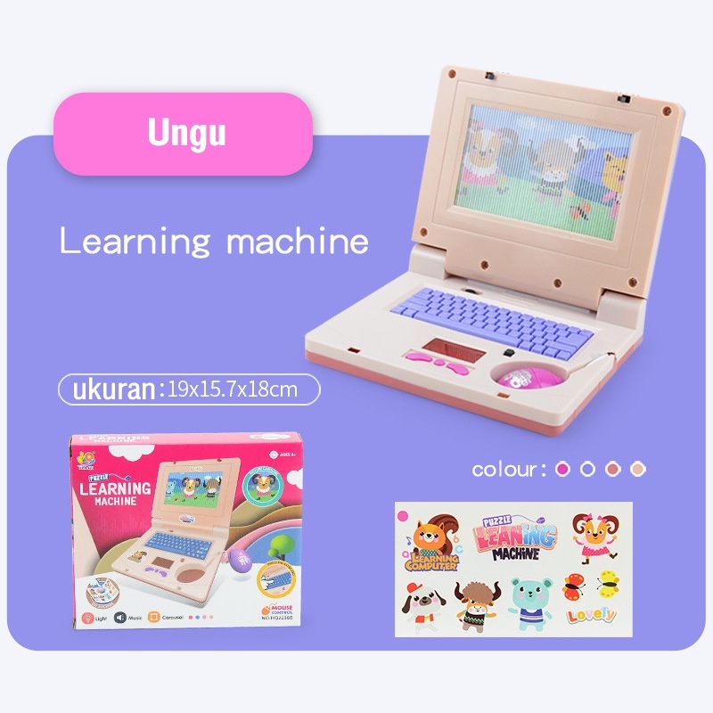 【COD】Mainan Laptop Anak Alat Bantu Belajar Learning Machine Notebook Laptop Mainan Edukasi Anak Laptop