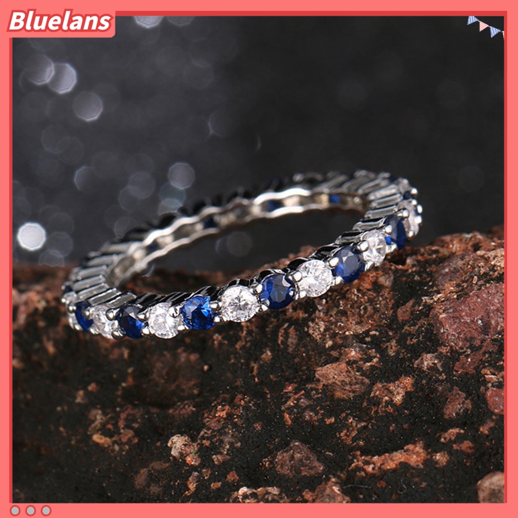 [BLS] Wanita Cincin Shiny Mewah Princess Cut Geometris All-match Dekorasi Hadiah Wanita Cubic Zirconia Finger Ring Fashion Perhiasan Untuk Pakaian Sehari-Hari