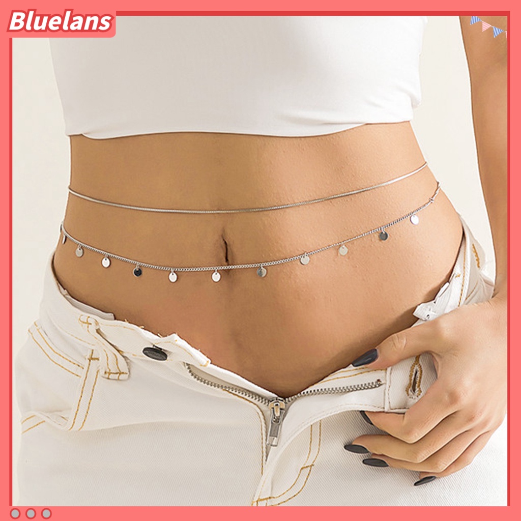 [BLS] Waist Chain Double Layers Full Luster Dress-up Belly Belt Aksesoris Rantai Pinggang Untuk Pakaian Sehari-Hari