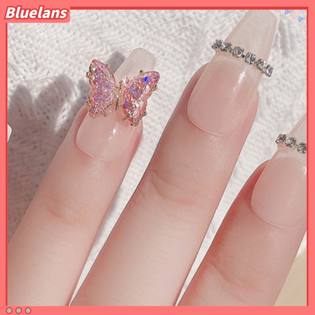[BLM] Manicure Decoration Kuat Mewah Alloy Butterfly 3D Berlian Imitasi Hiasan Nail Art Untuk Wanita