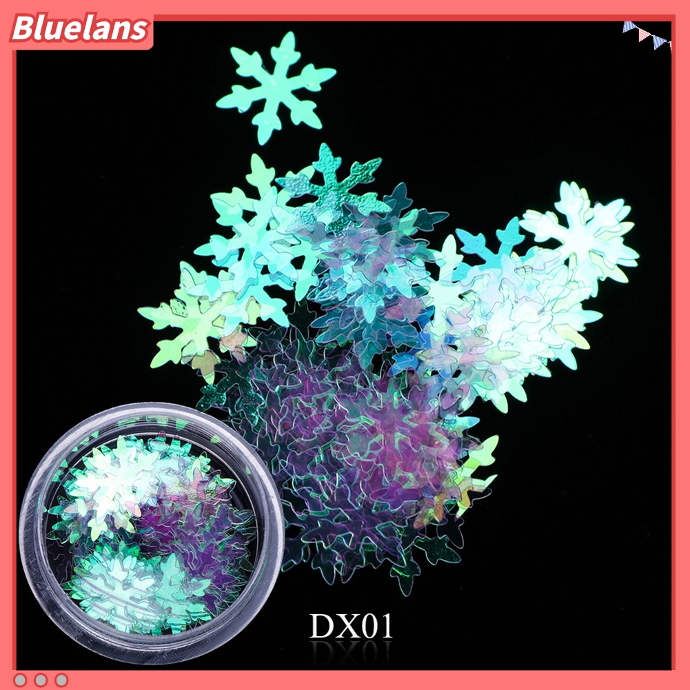 [BLM] 6kotak Natal 3D Glitter Snowflake Sequin Nail Art Shiny Ultra-thin Flake