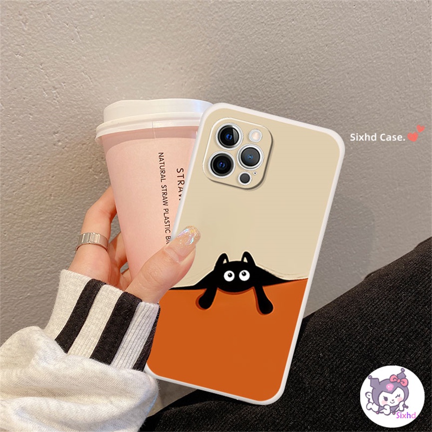 Redmi 12C 10C 10A 9C Note 11 11s 12 10 9 8Pro 9T 9A 9 A1 A1+Xiaomi 11Lite 13 12 11T Poco F4 F3 X3Pro NFC Simple Lucu Kucing Hitam Silicon Phone Case Soft Protection Cover