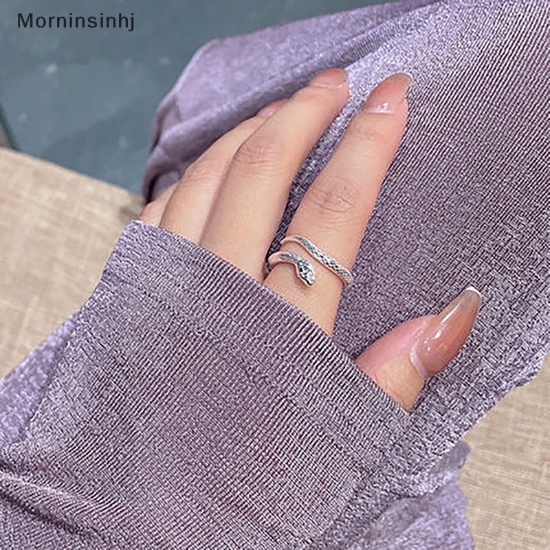 Mornin Kreatif Cincin Ular Mode Hewan Jari Cincin Pembukaan Adjustable Kepribadian Cincin Untuk Pria Wanita Ekor Cincin Perhiasan id