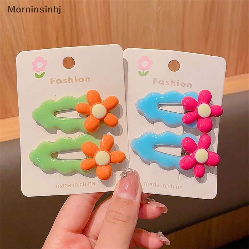 Mornin 2pcs Bentuk Bunga Jepit Rambut Warna-Warni Manis Outdoor Hair Clips Barrettes Cute Headwear Slid Clip Fashion Aksesoris Rambut id