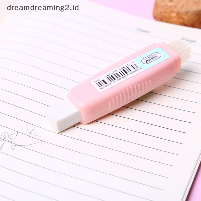 (drea) Penghapus Pensil Tarik Dorong Dengan Sikat Lembut Gambar Anak Wrig Lap Alat Tulis //