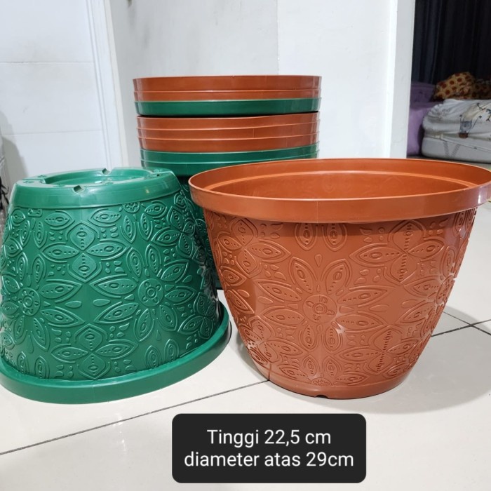 POT 30 BATIK SHALOM Pot Bunga Tanaman Plastik Grosir Murah