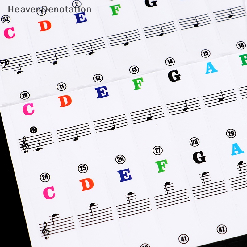 [HeavenDenotation] Stiker Keyboard Piano Transparan54/61Kunci Keyboard Elektronik Piano Sticker HDV