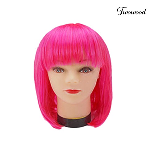 Twowood Fashion Wanita Poni Pendek Bobo Gaya Cosplay Pesta Wig Sopak Periwig