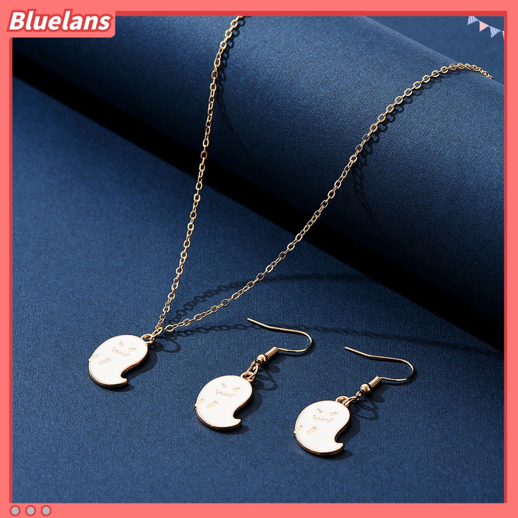 [BLS] 1set Set Perhiasan Pengantin Wanita High Gloss Bentuk Lucu Hypoallergenic Liontin Kalung Kait Anting Set Perhiasan Aksesori