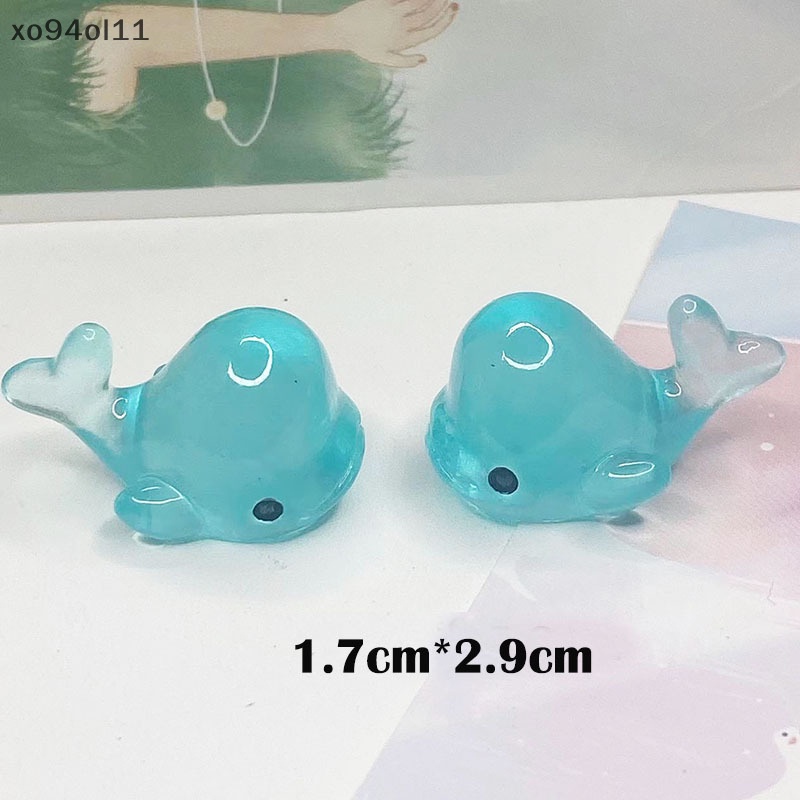 Xo 5Pcs Luminous Mini Resin Dolphin Dashboard Mobil Mainan Angka Dekorasi Taman Rumah OL