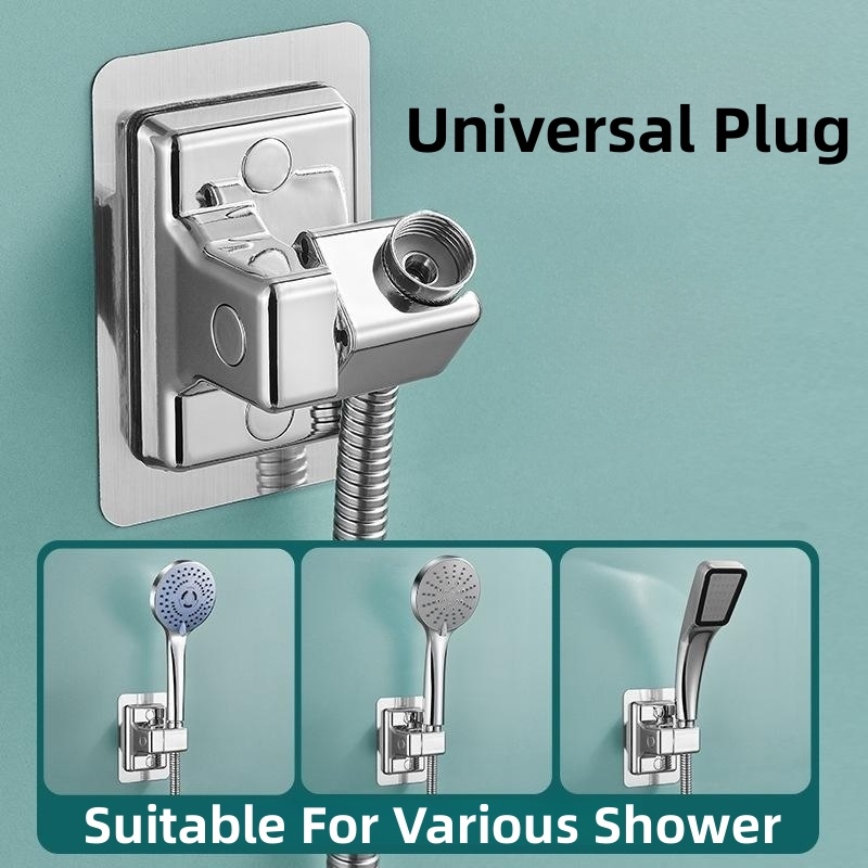 Sepatu ABS High Quality90° Stand Kepala Shower Perekat Diri Adjustable360° Rotatable Punch Free Universal Shower Head Holder Rumah Tangga Aksesoris Kamar Mandi Hotel