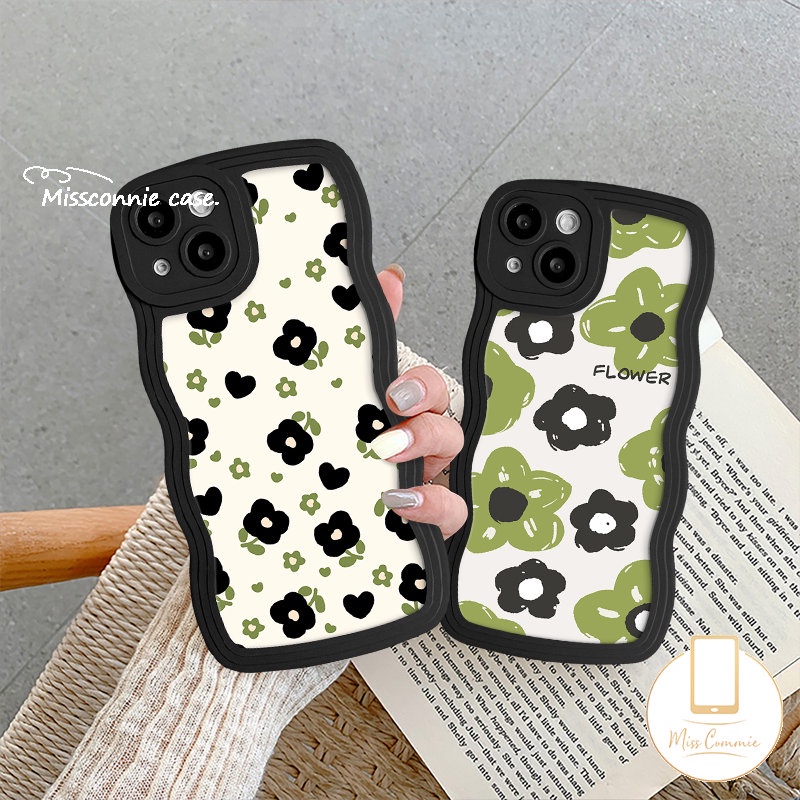 Casing Untuk Samsung A12 A04s A14 A50 A52 A02s A51 A13 A03s A23 A33 A04 A53 A32 A22 A30s A50s A52s A04E A31 A20 A11 A21s M32 M22 Summer Fresh Flower Wavy Edge Retro Floral Soft Cover