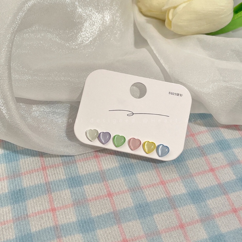 Ahellogirl Warna Cinta Opal Anting Set Wanita Musim Panas Cahaya Mewah Niche Desain High-end Anting-Anting Temperamen Anting Serbaguna