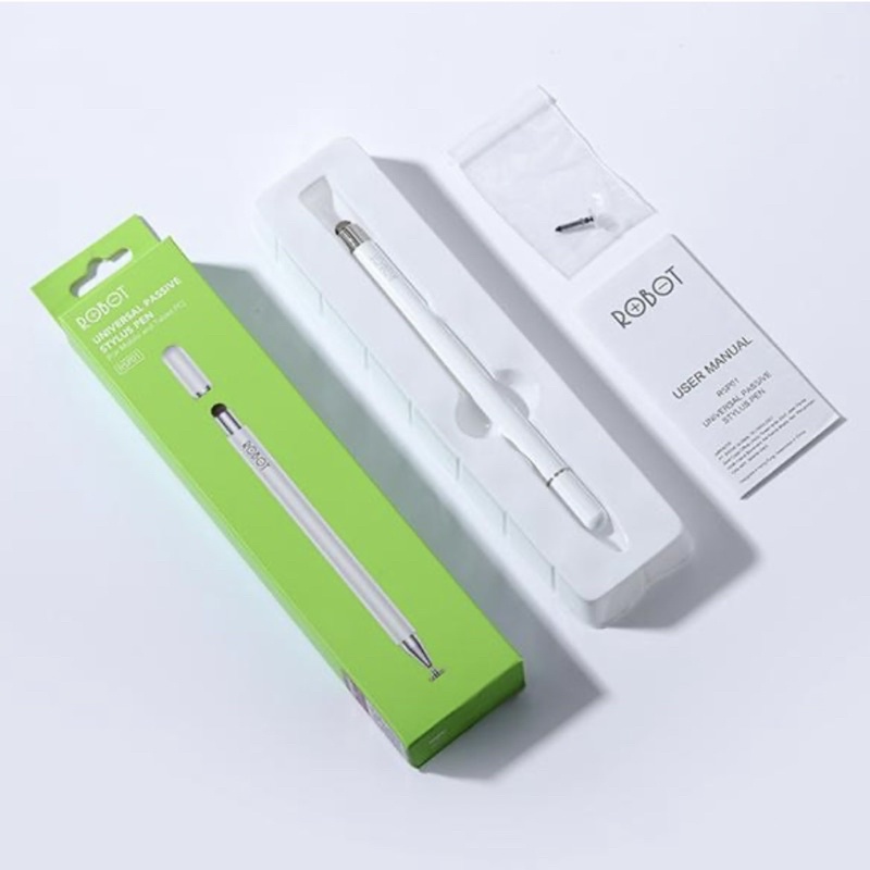 (ROBOT SP-01) Stylus Pen Universal 2 in 1 Capacitive for Mobile and Tablet PC Pen Touchscreen.