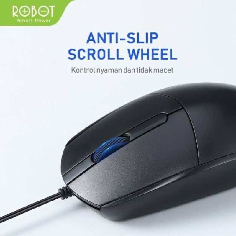 Mouse Usb ROBOT Wired Mouse 1200DPI Usb Hight Speed Transmission Mouse Komputer dan laptop (M-120).