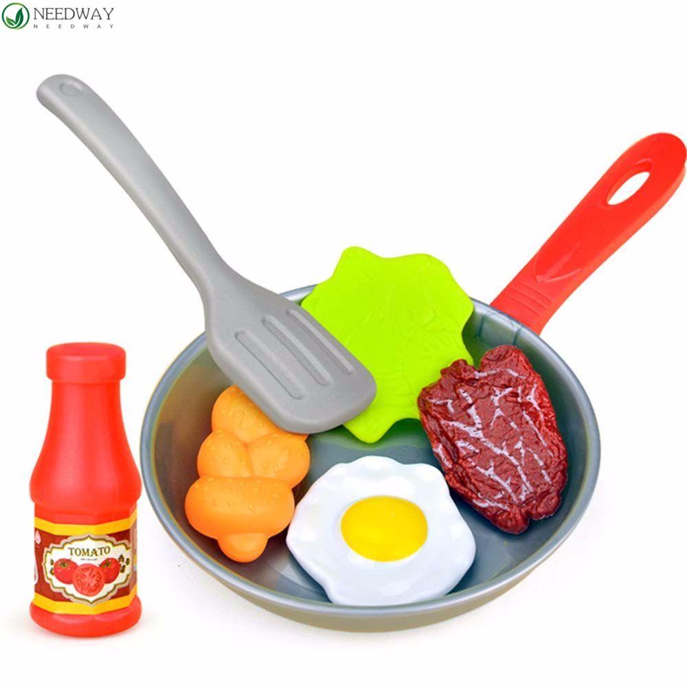 Needway Play Kitchen Toy Set Hot Dog Roti Memasak Bermain Steak Anak Dapur Mainan Simulasi Peralatan Masak Simulasi Makanan