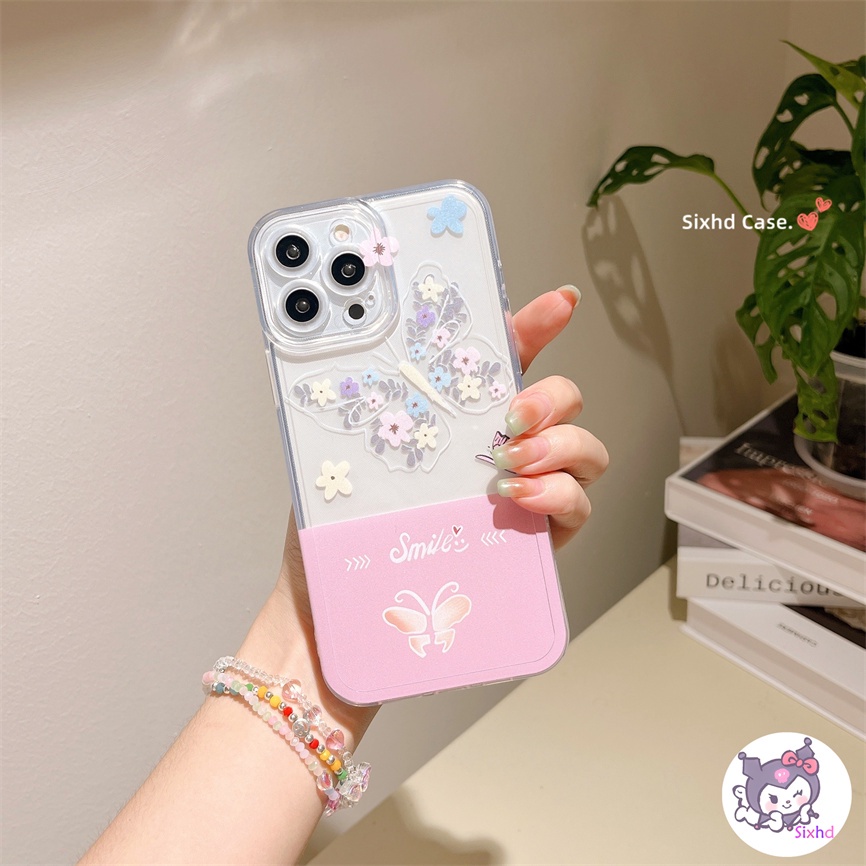 IPHONE Kompatibel Untuk Iphone14 13 12 11 Pro Max SE2020 X XR Xs Max7 8 6 6s Plus Fashion Ins Love Butterfly Silicon Phone Case Lembut TPU Shockproof Cover