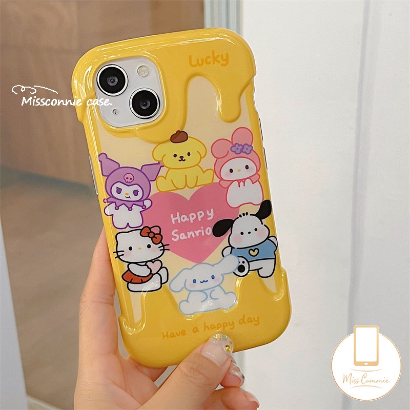 Casing Ponsel 3D Ice Cream Pink Kompatibel Untuk IPhone 7Plus 11 14 13 12 Pro Max XR 78 Plus X XS Max 8Plus Lembut Tpu Shockproof Kartun Lucu Hello Kitty Cat Cover