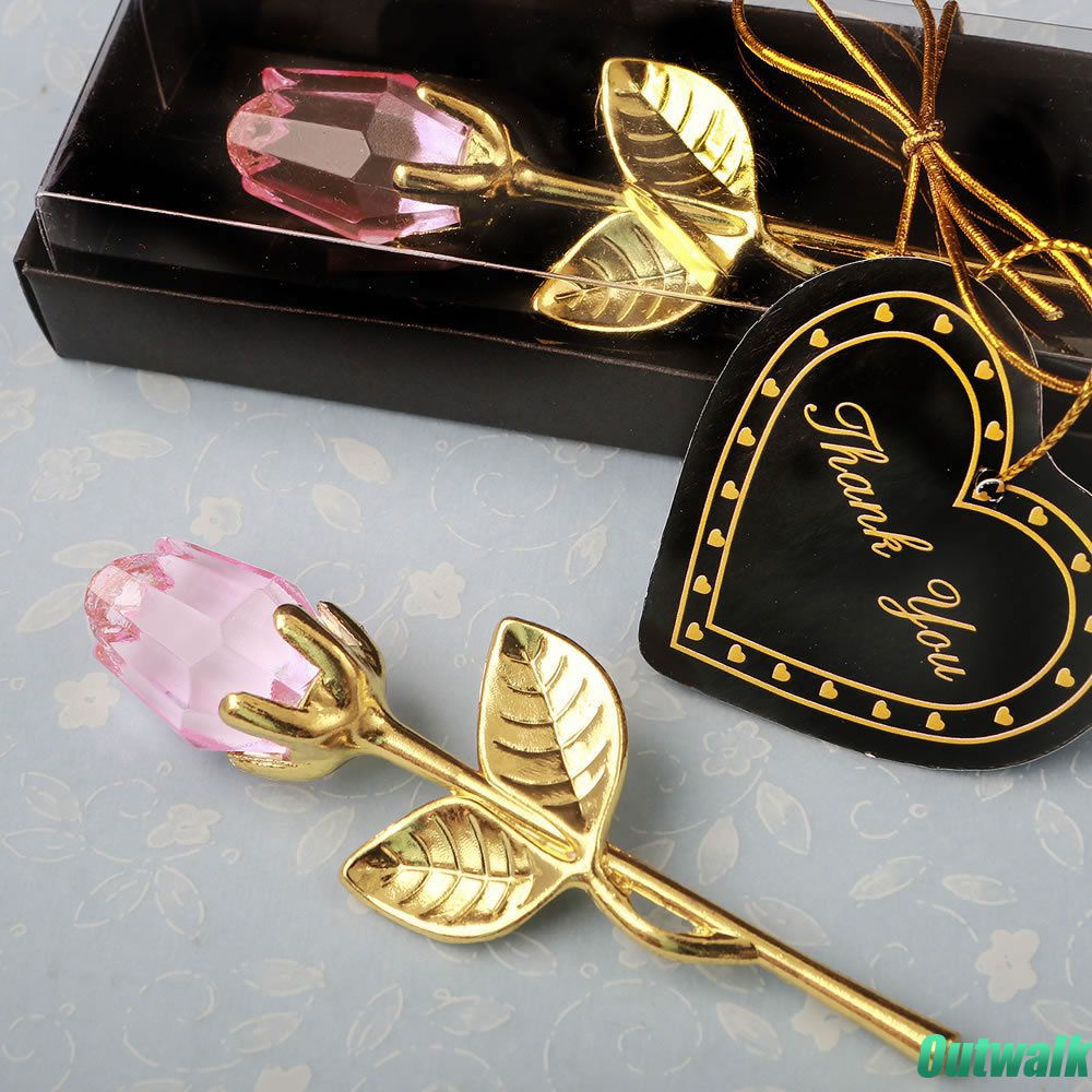 ღ Crystal Glass Rose Flower With Box Artificial Flower Mini Forever Red Gold Artificial Rose For Girlfriend Wedding Gift For Guest Mothers Day Gift