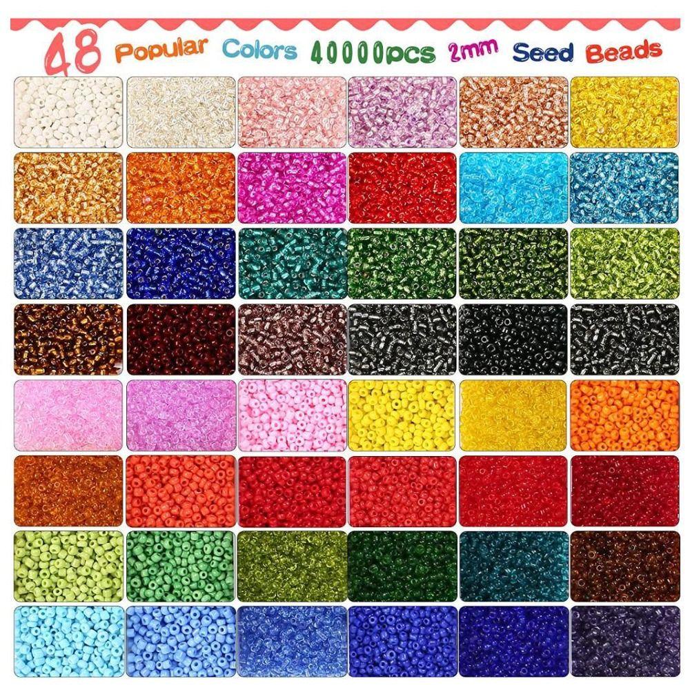 NEEDWAY Needway Manik-Manik Padi Kaca Gantungan Kunci Hadiah Meriah Paket Bahan Multicolor Rice Bead Gelang Cincin Handmade Mainan Dekorasi Rumah Craft Mainan DIY Perhiasan Aksesoris