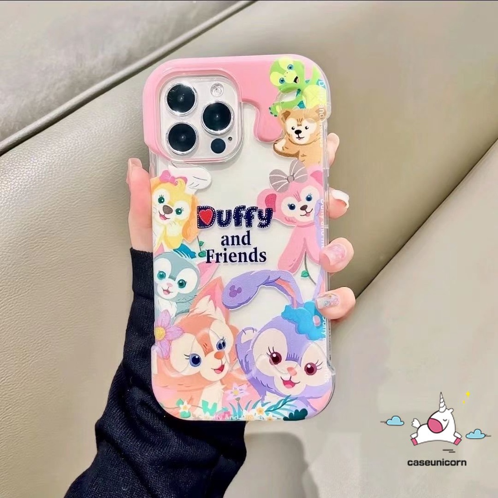 IPHONE 3d Warna Ice Cream Lucu Disney LinaBell Stellalou Case Kompatibel Untuk Iphone13 11 12 14 Pro Max 7Plus X XR 7 8 Plus XS Max SE 2020kartun Kirby Cinta Hati Doodle Lembut TPU Cover