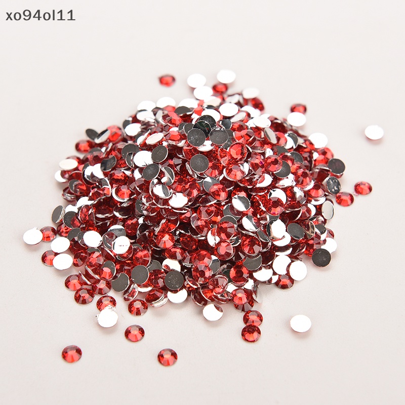 Xo Banyak 1000 Pcs Berlian Imitasi Segi Flatback Kristal Manik-Manik Bulat Nail Art DIY 4mm Baru OL